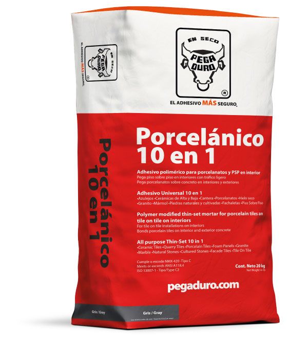 Saco de Porcelánico 10 en 1 Pegaduro